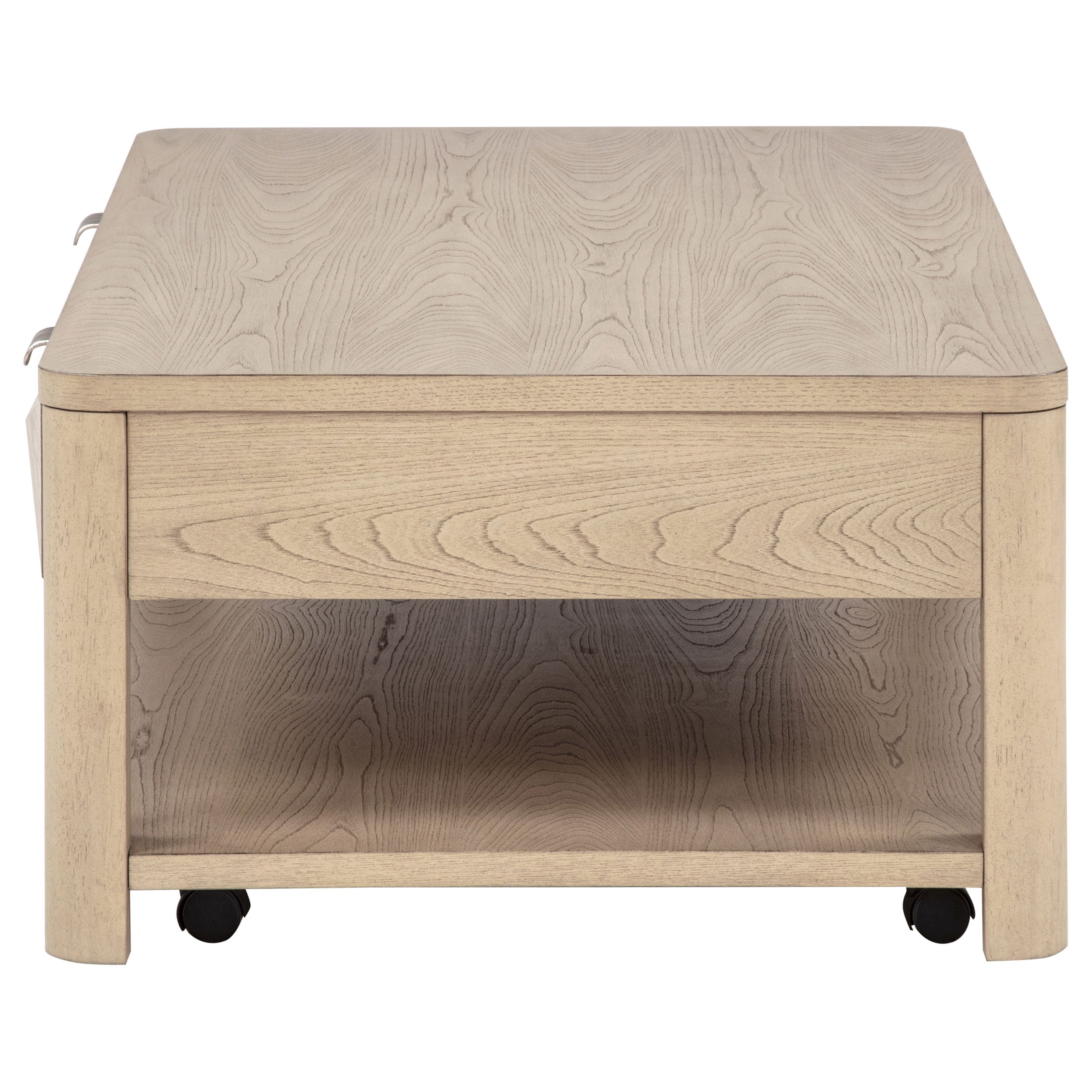 Marcelo Wood Coffee Table with 2 Drawers and Shelf Light Elm — view 6