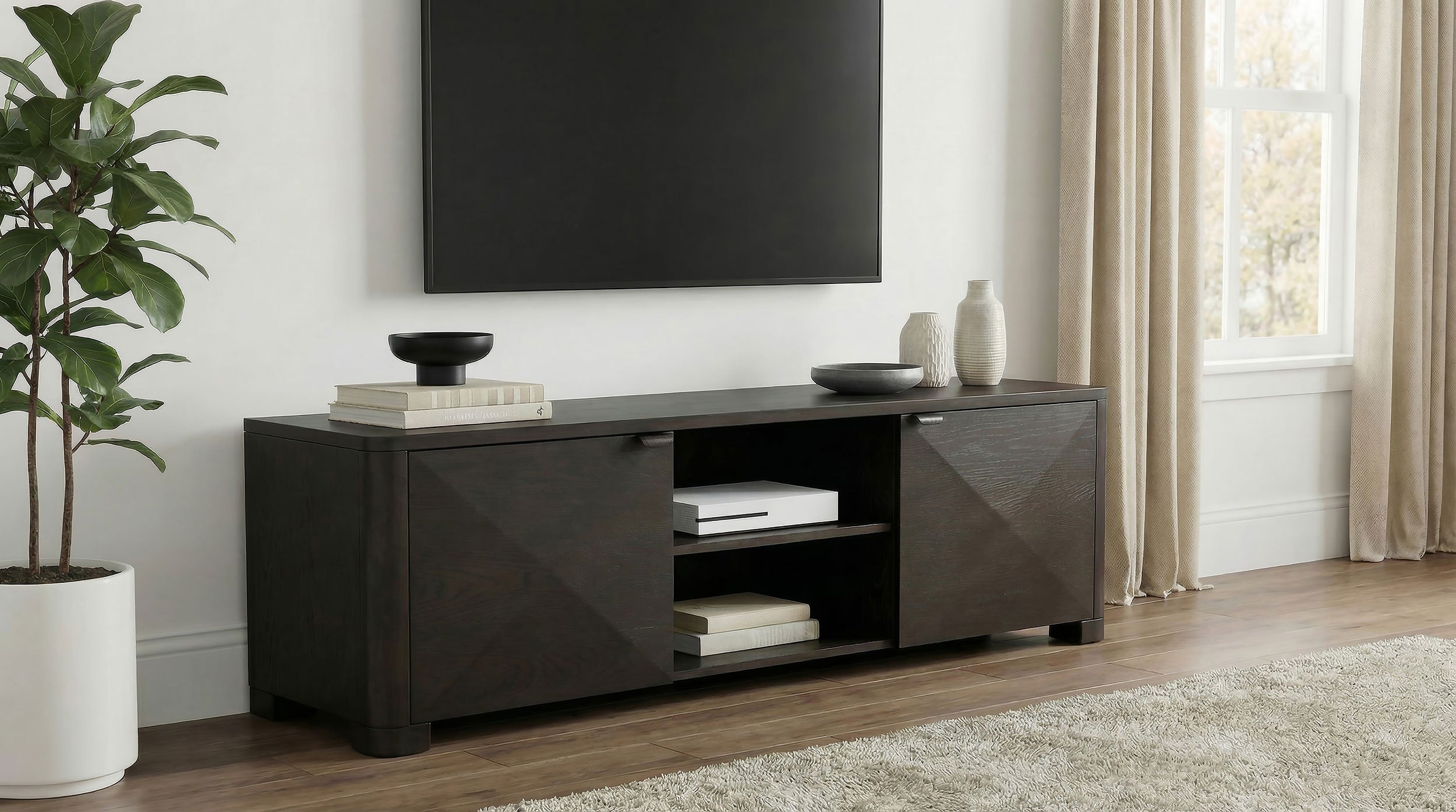 Marcelo 71-inch TV Stand Media Console Coffee — view 2