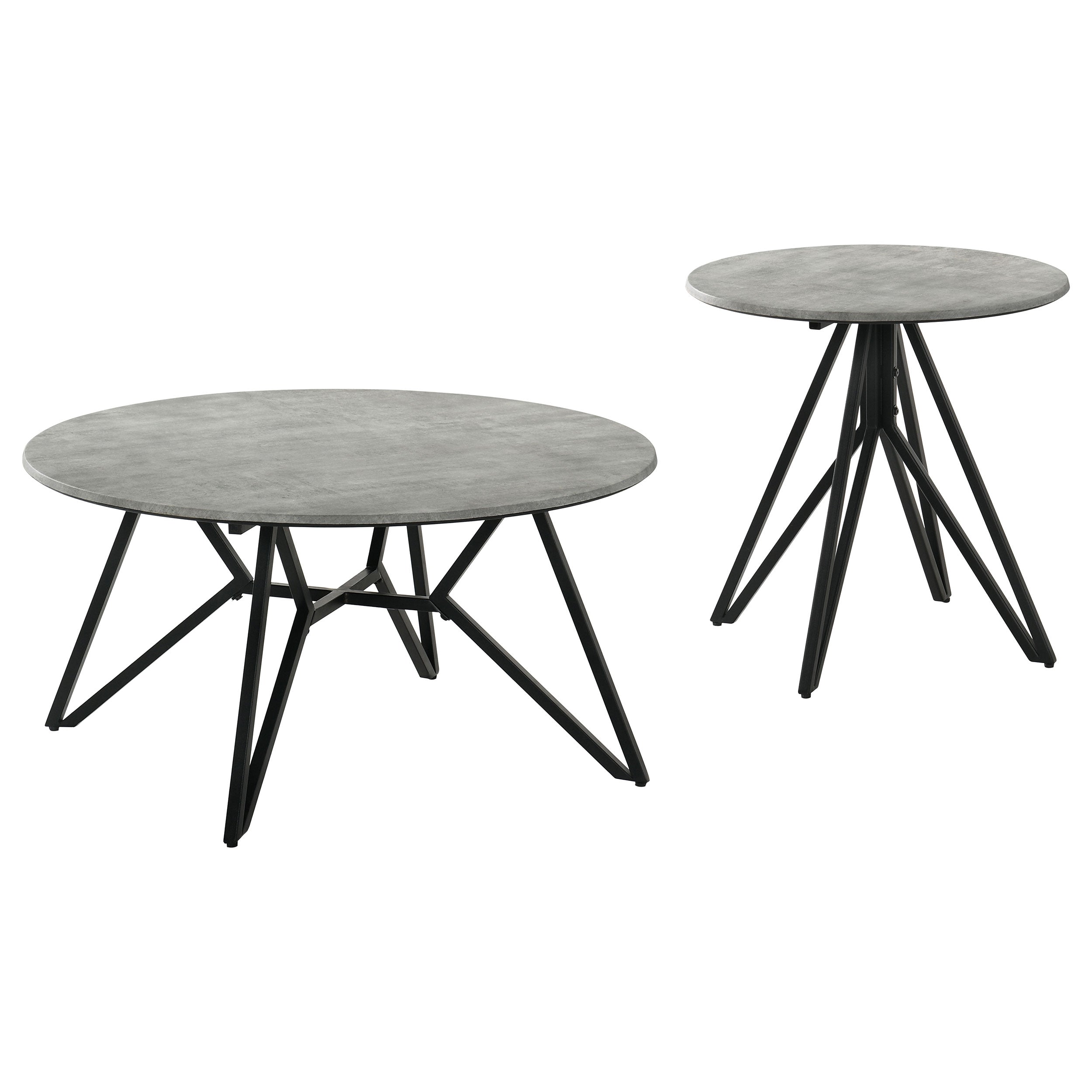 Hadi 2-piece Round SmartTop Coffee and End Table Set Cement — view 2