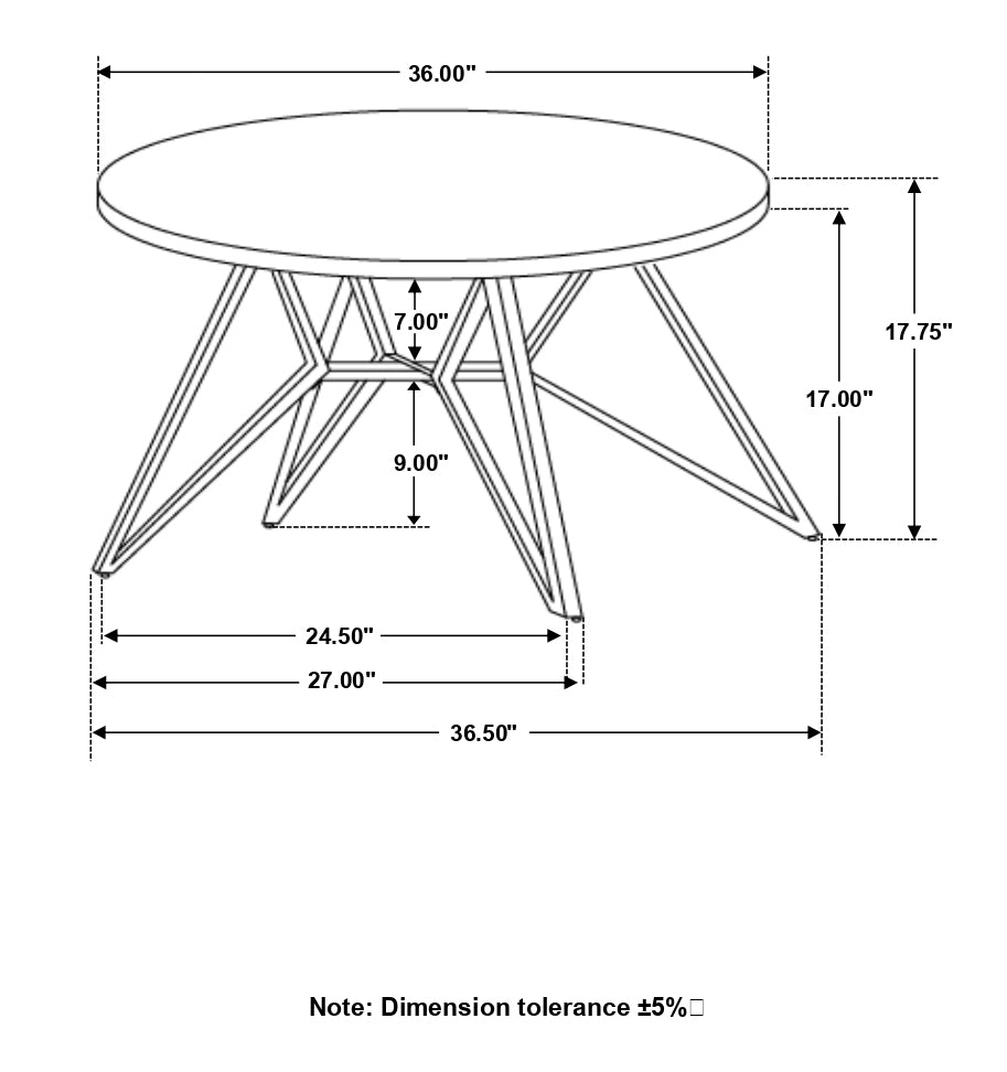 Hadi Round SmartTop Coffee Table Cement and Gunmetal — view 6