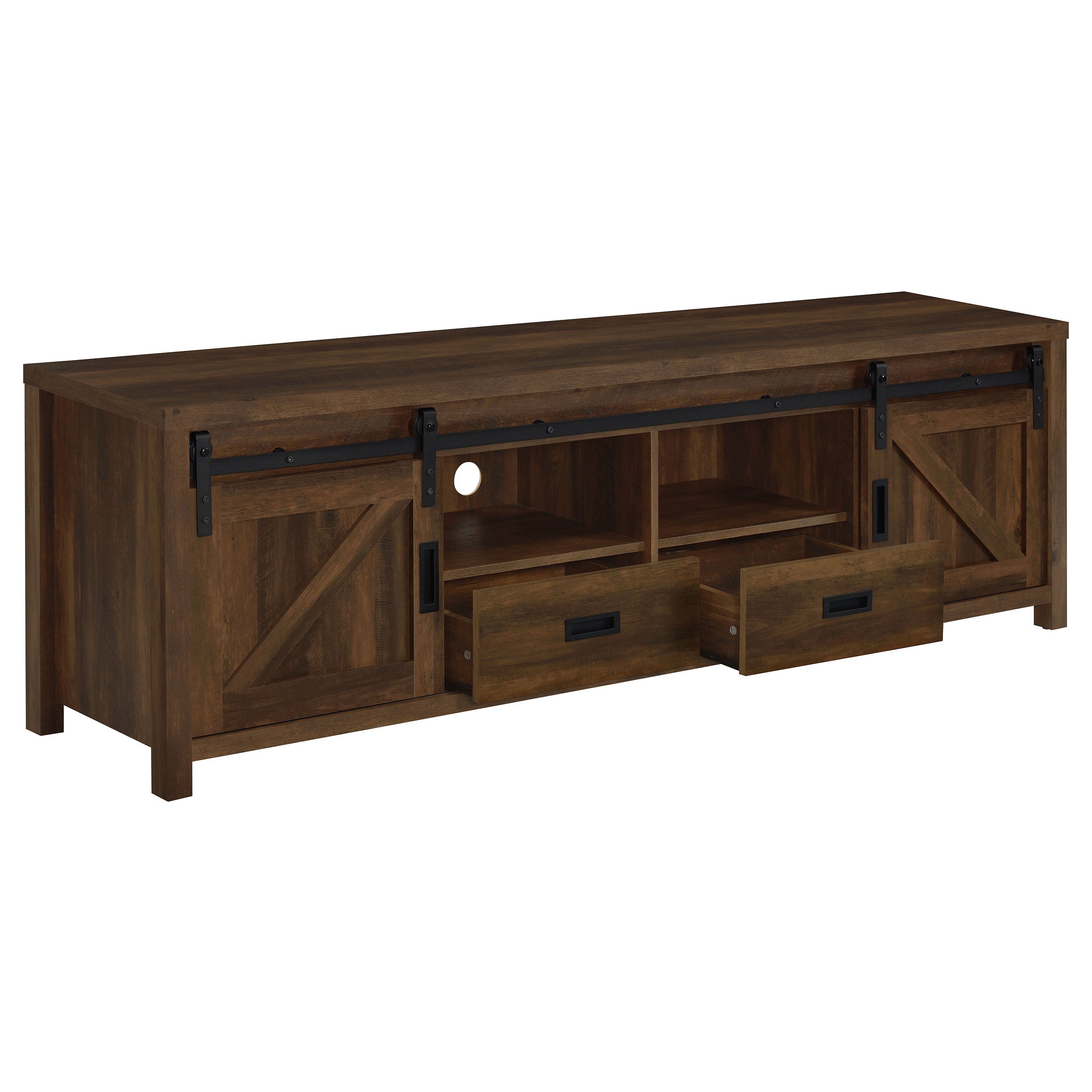 Madra 2-door Engineered Wood 79-inch TV Stand Dark Pine — view 3