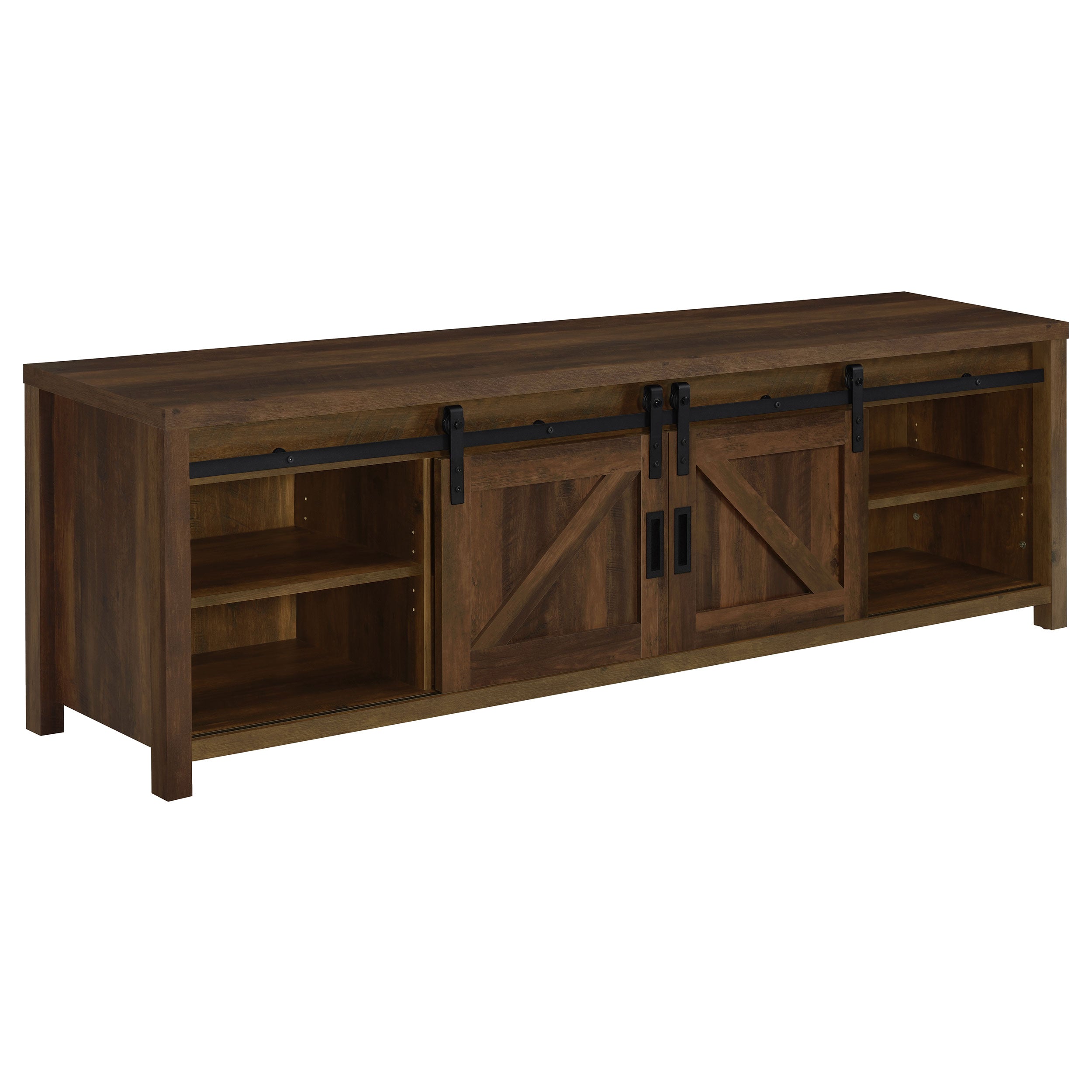 Madra 2-door Engineered Wood 79-inch TV Stand Dark Pine — view 4