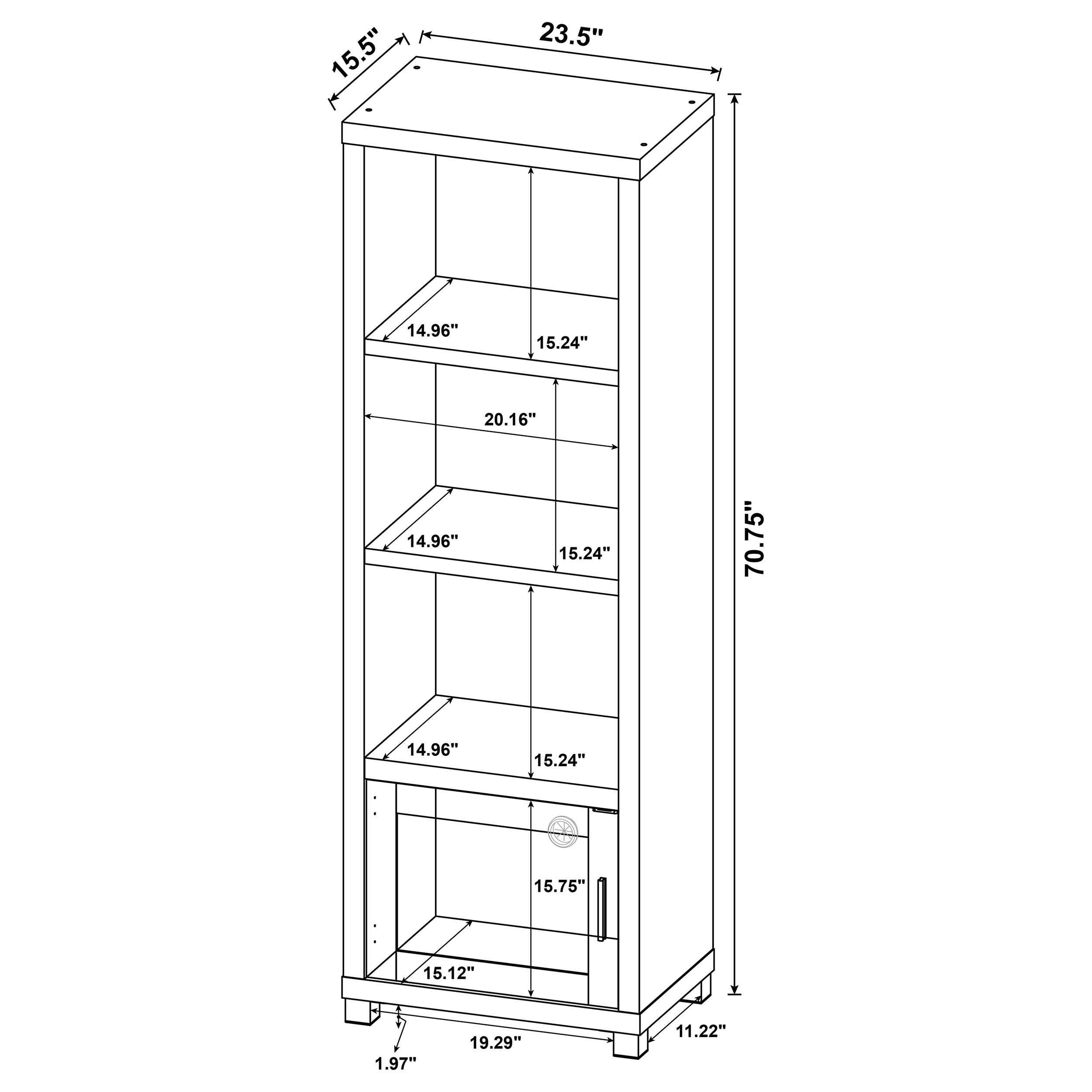 Sachin 3-piece 79-inch TV Entertainment Center Antique Pine — view 20