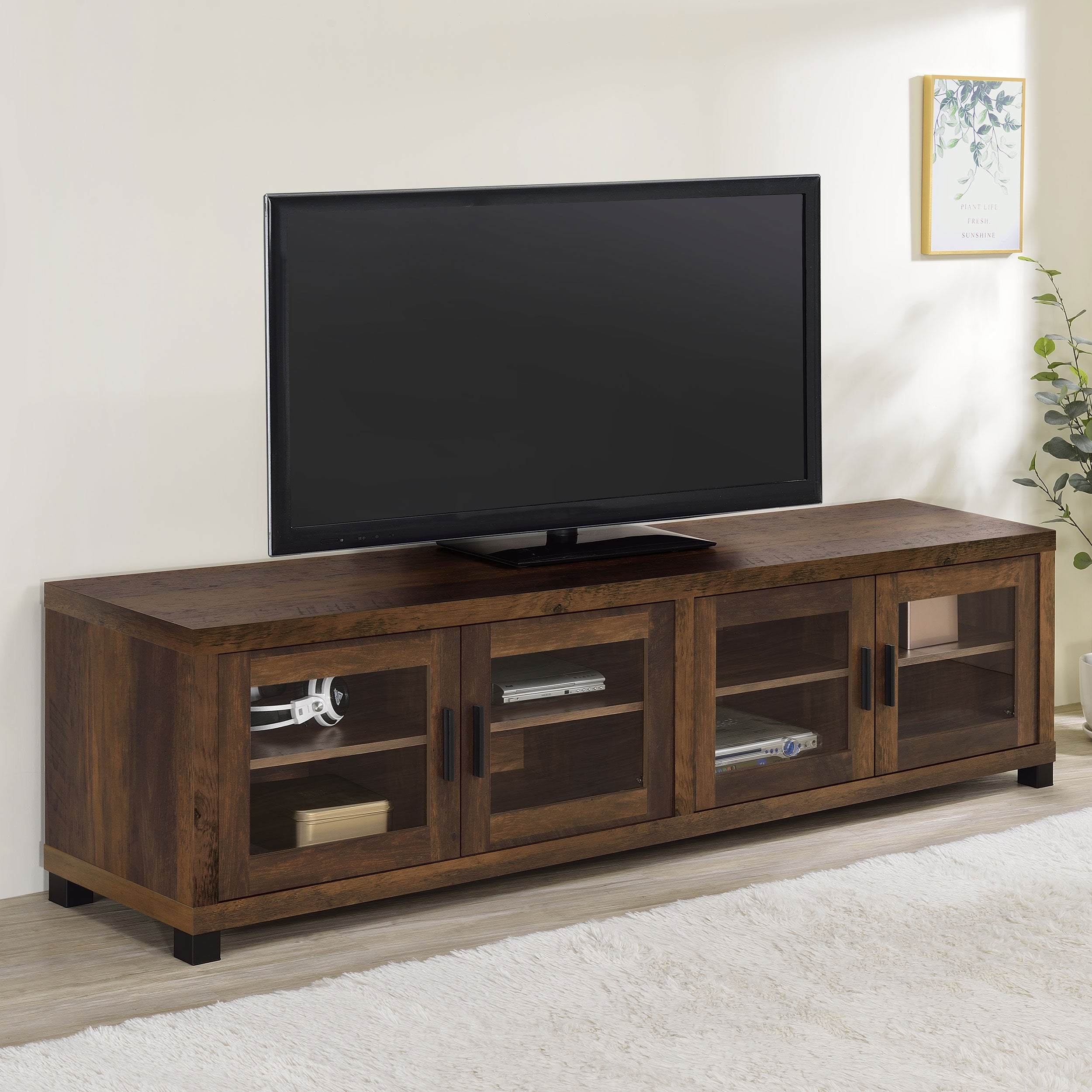 Sachin 4-door Engineered Wood 79-inch TV Stand Dark Pine — view 2