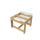 3 In 1 Kids Study Table & Chairs Set Multi Functional Activity Table With Detachable Blackboard Top - Natural Wood