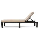 Puerta - Chaise Lounge Frame Cushion Outdoor Wicker Iron - Beige / Dark Brown