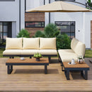 Outdoor Sectional Sofa Set With Adjustable Reclining Seats