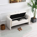 Modern Teddy Upholstered Large Bed End Bench With Arms And Storage