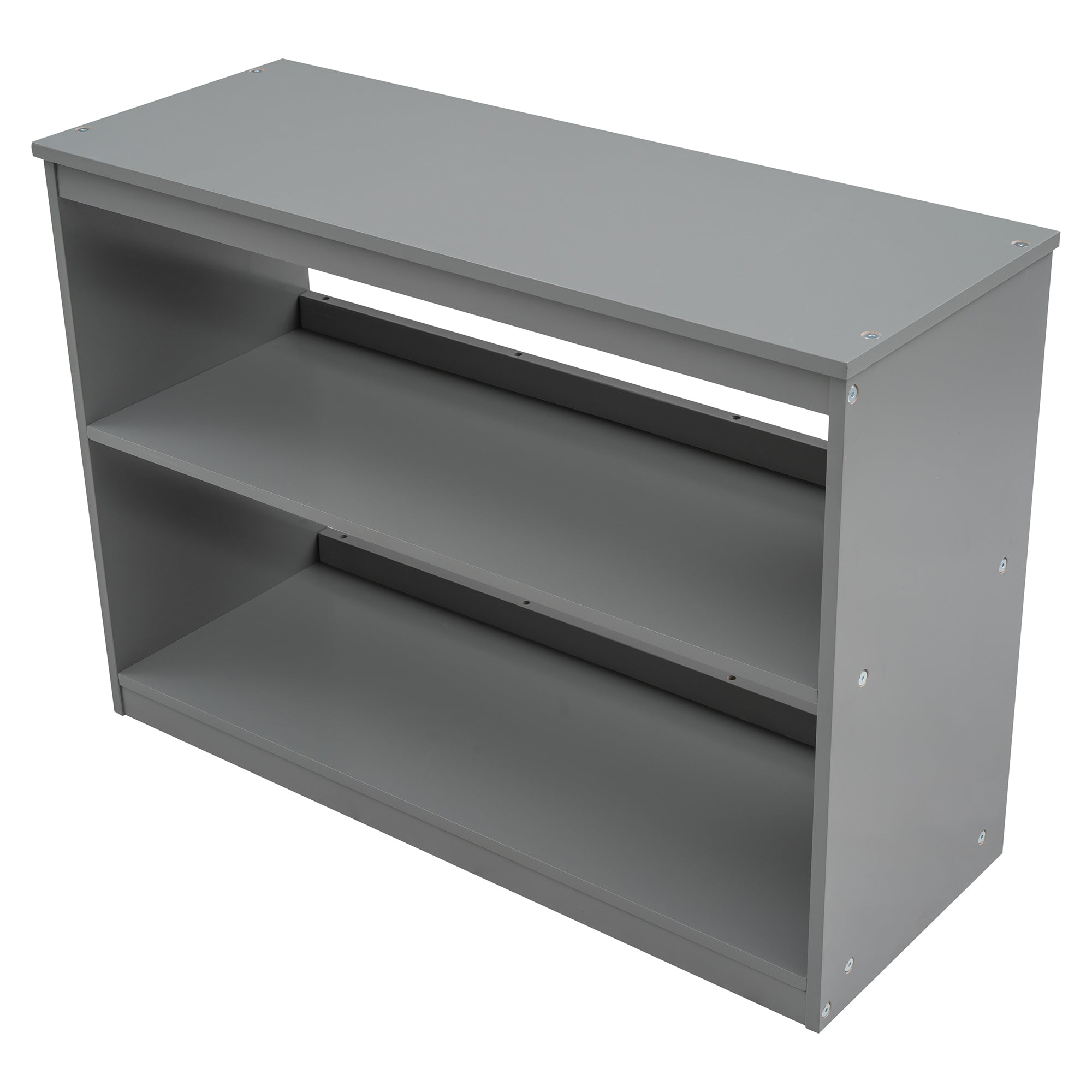 Low Study Twin Loft Bed with Cabinet and Rolling Portable Desk - Gray (OLD SKU :LP000113AAE) - Atlantic Fine Furniture Melbourne FL