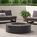 Modern Lightweight Concrete Outdoor Circular Fire Pit 50,000 Btu