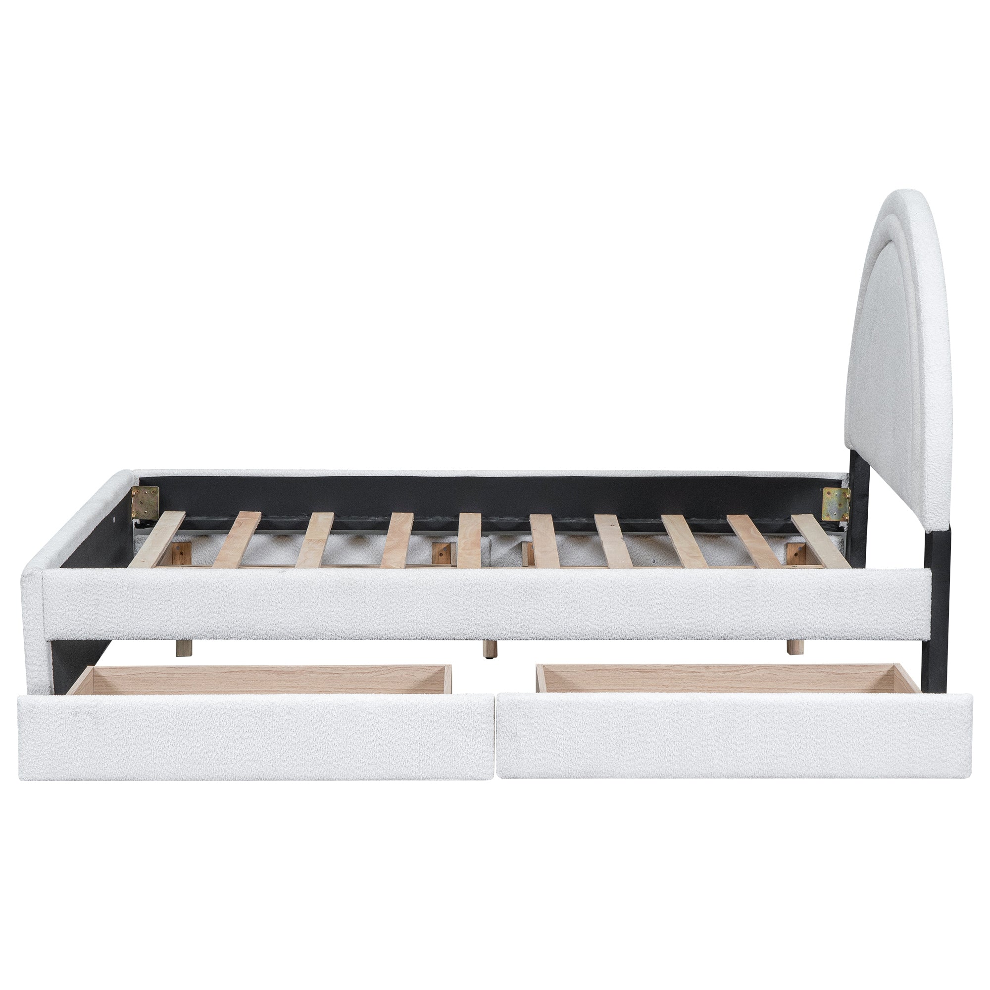 Teddy Upholstered Platform Bed With Four drawers, Full - Atlantic Fine Furniture Melbourne FL
