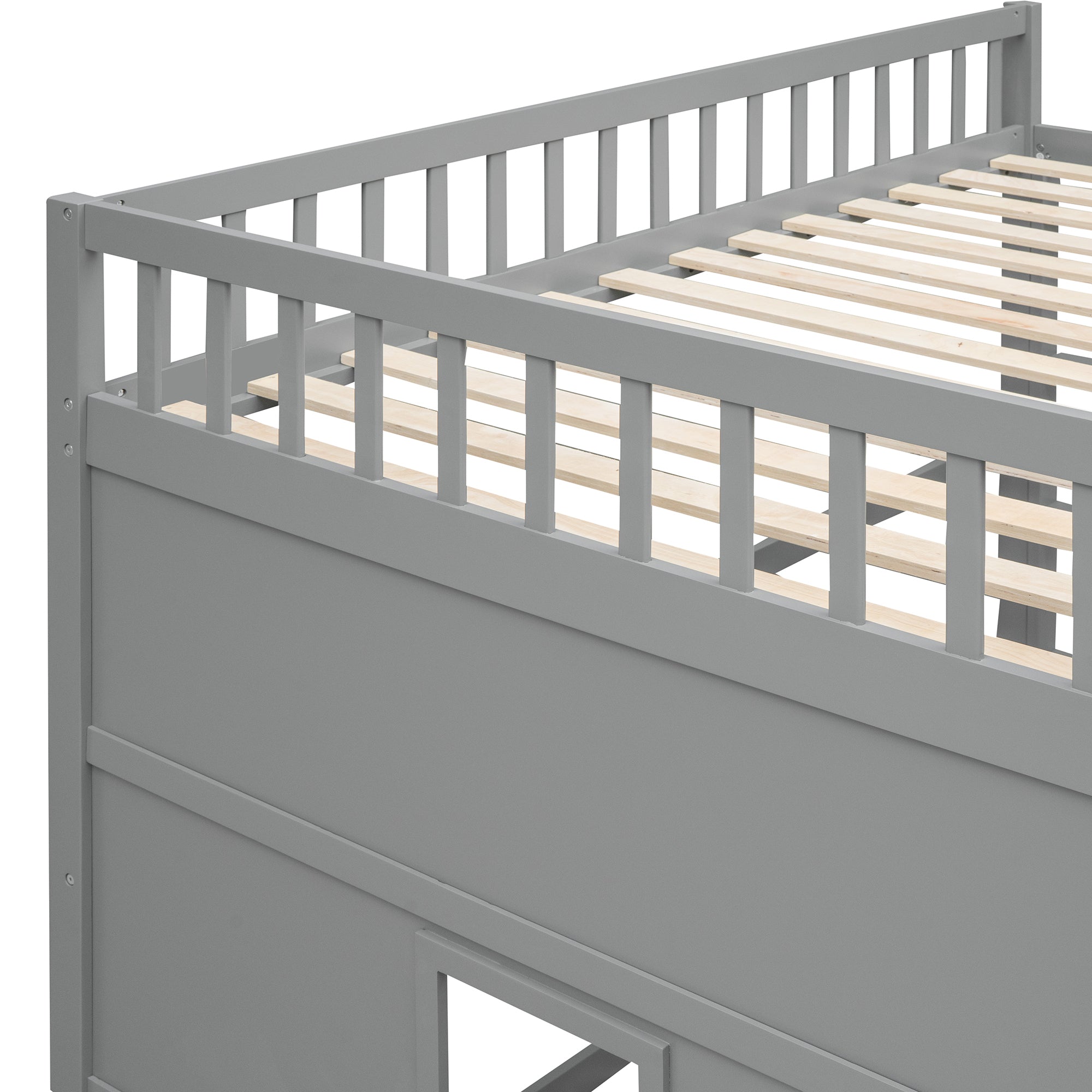 Full Size House Loft Bed With Ladder-Gray - Atlantic Fine Furniture Melbourne FL
