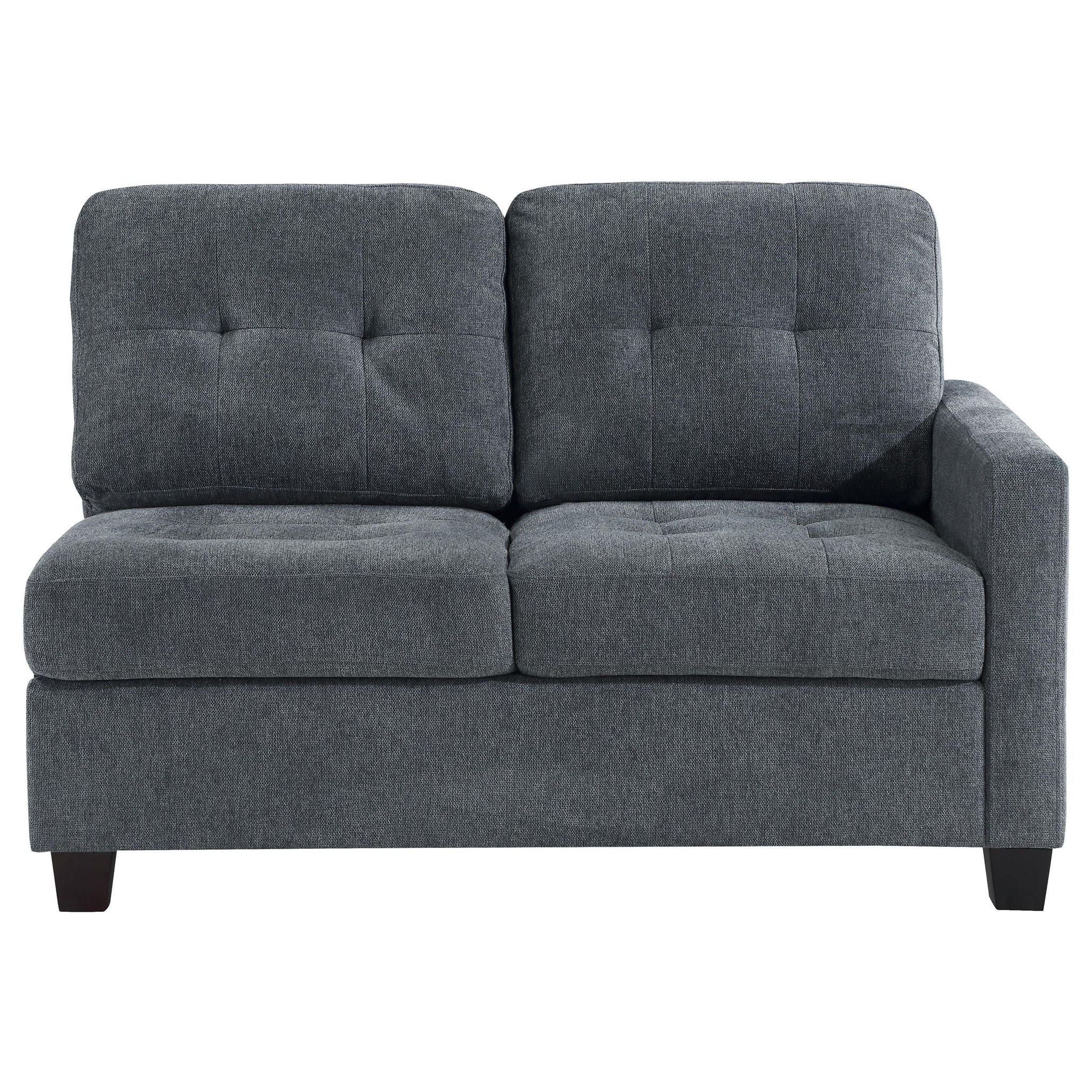 Georgina Upholstered RAF Loveseat Steel Grey