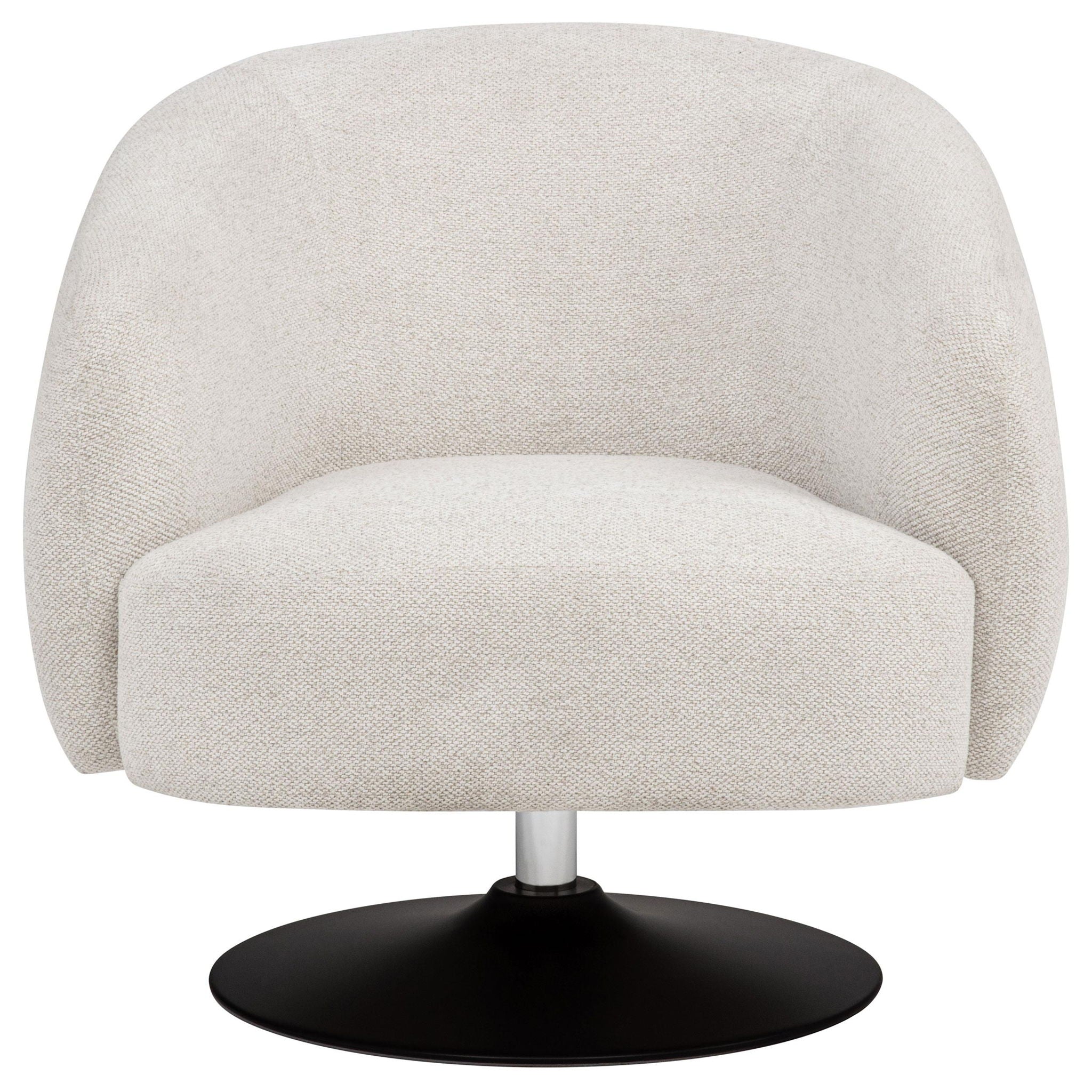 Dave Upholstered Barrel Back Swivel Club Chair Beige