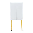 Vintage Style Armless Dining Chairs Set With Grid And Buckle Design