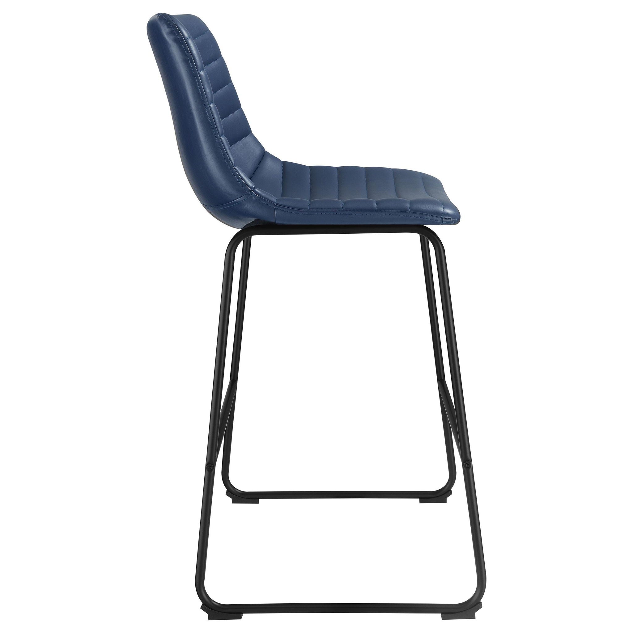 Zuni Faux Leather Upholstered Counter Chair Blue (Set of 2) - Atlantic Fine Furniture Melbourne FL