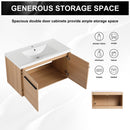 Bathroom Vanity Set With Resin Countertop Sink, 2 Doors