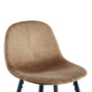 Velvet Barstool With Back (Set of 2)
