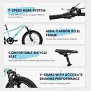 S20101 20" Kids' Bike, Boys Girls Mountain Bike Ages 8-12, 7 Speed Teenager Children Kids' Bicycles, Front Suspension Disc Brake Rear V-Brake, High Steel Frame