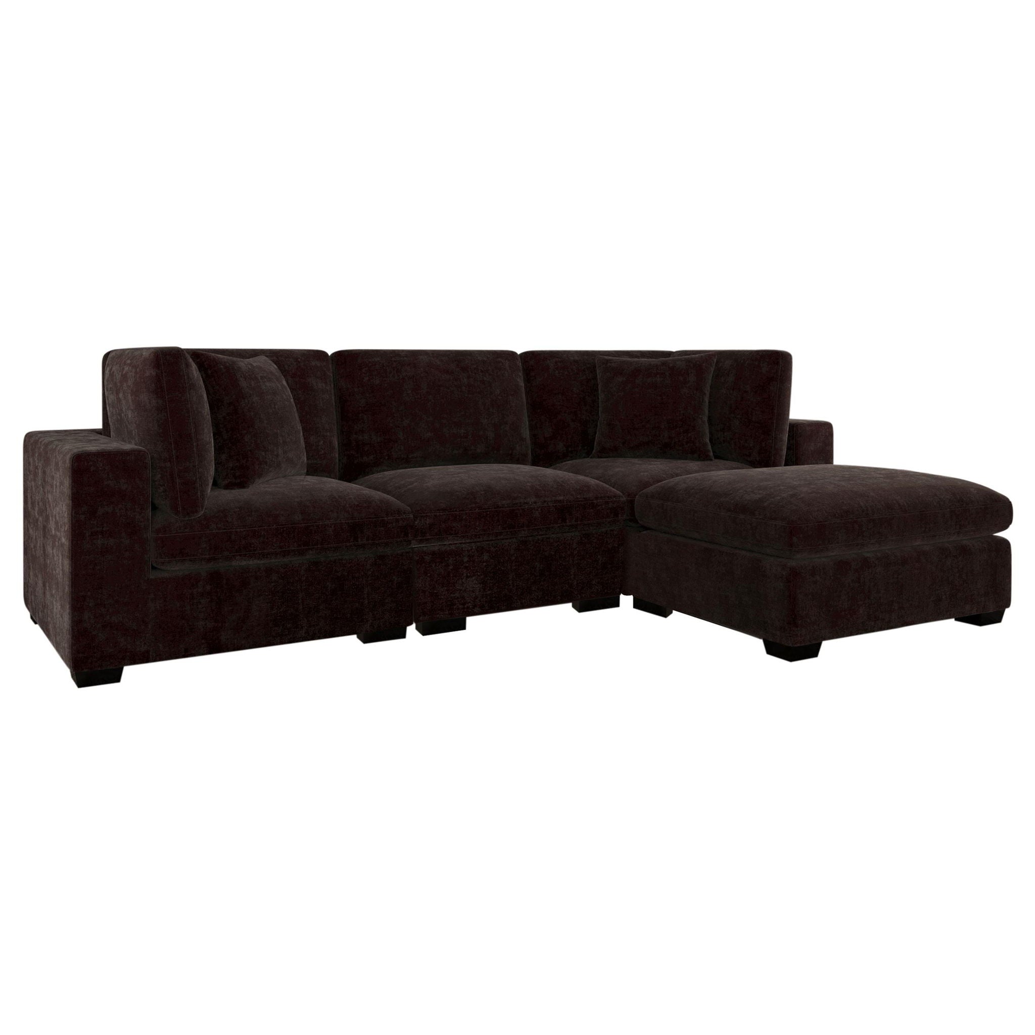 Lakeview 5-piece Upholstered Modular Sectional Chocolate