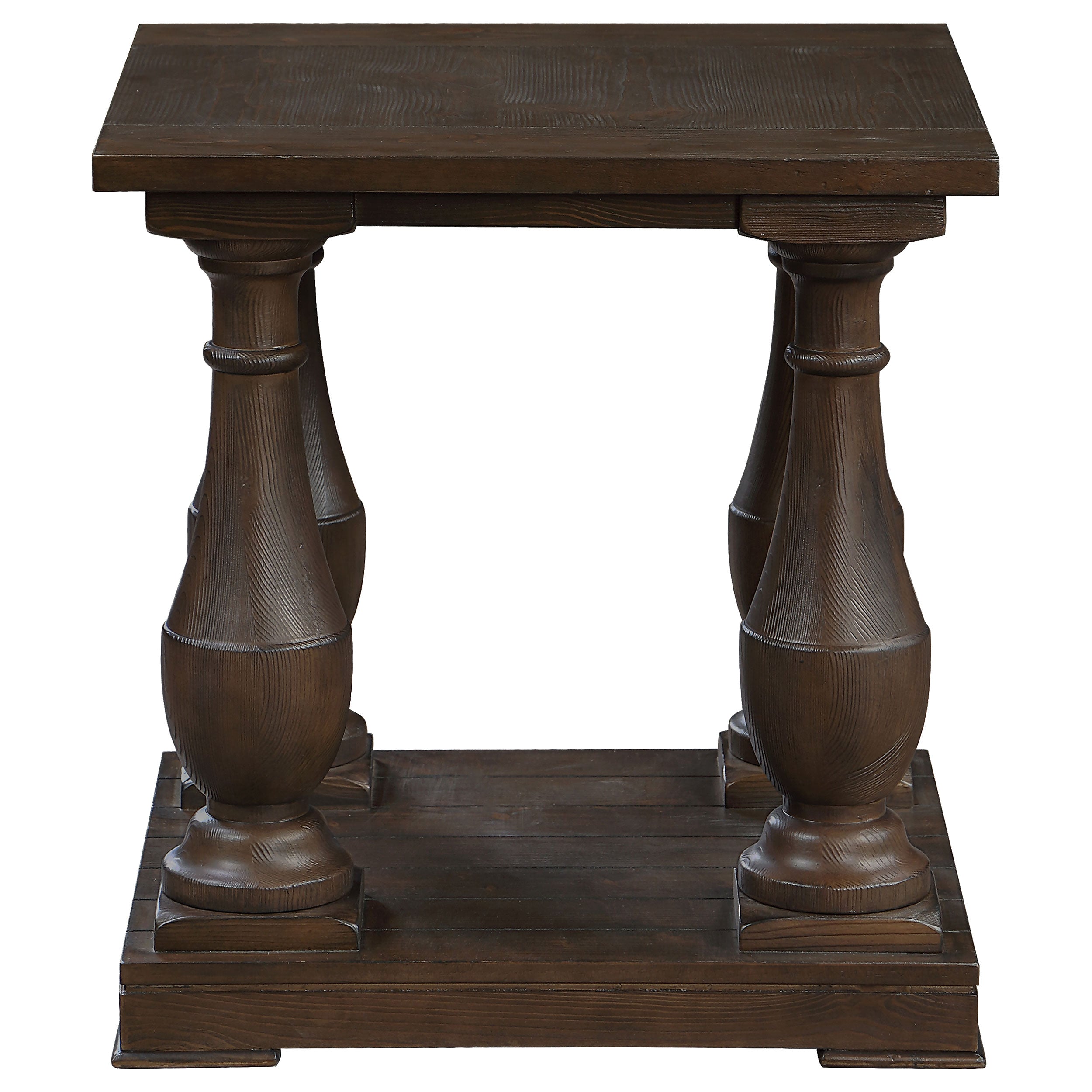 Walden Rectangular Wood Side End Table Coffee Brown — view 4