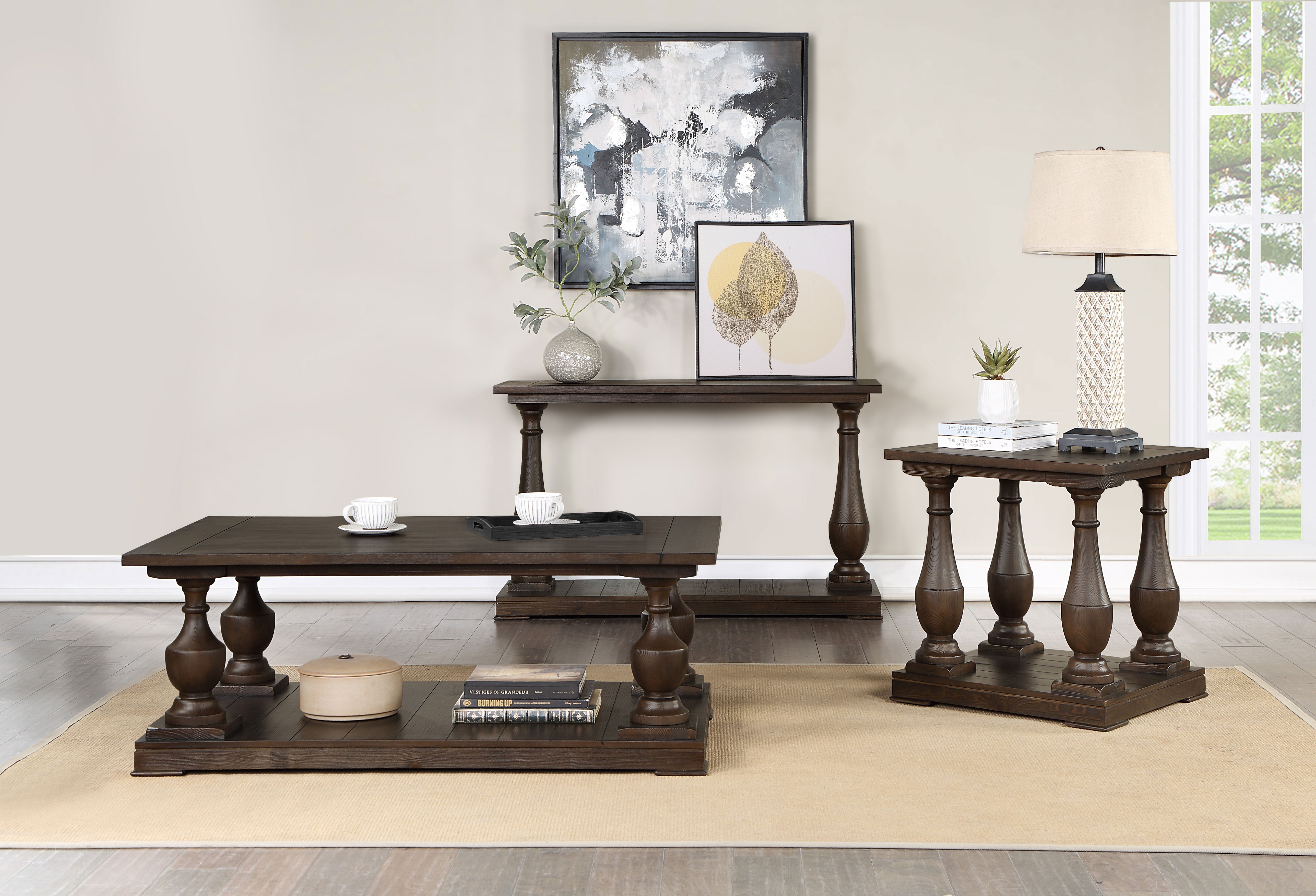 Walden Rectangular Wood Side End Table Coffee Brown — view 7