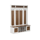 5 In 1 Entryway Bench With Coat Rack, 7 Sturdy Hooks, 2 Spacious Drawers And Adjustable Shelves