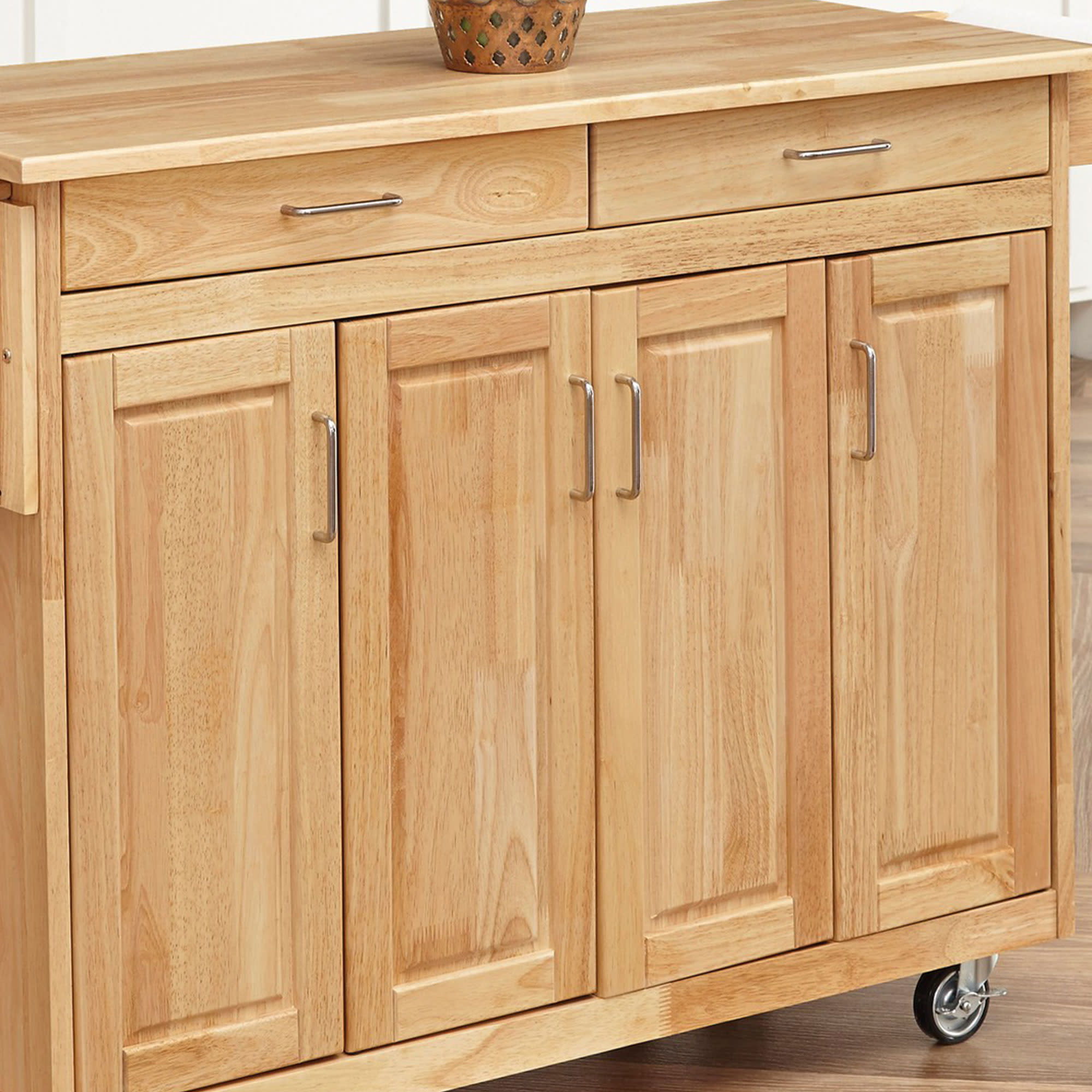 General Line - 35.5" Kitchen Cart With 2 Drawers - Light Brown