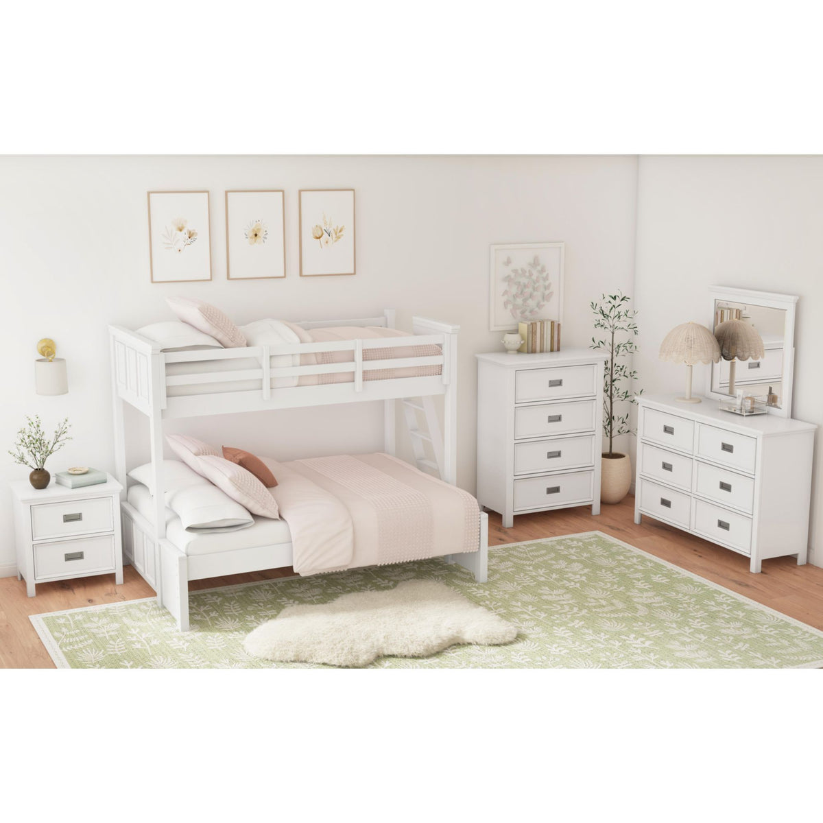 Hampton Kids Bunk With Ladder Bedroom Set in Black by Elements International, view 25