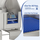 Stainless Steel Dog Washing Station With Seamless Design And Accessories - Silver