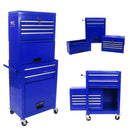 6 Drawer Lockable Tool Cabinet On Wheels, Steel Rolling Tool Chest With Detachable Toolbox