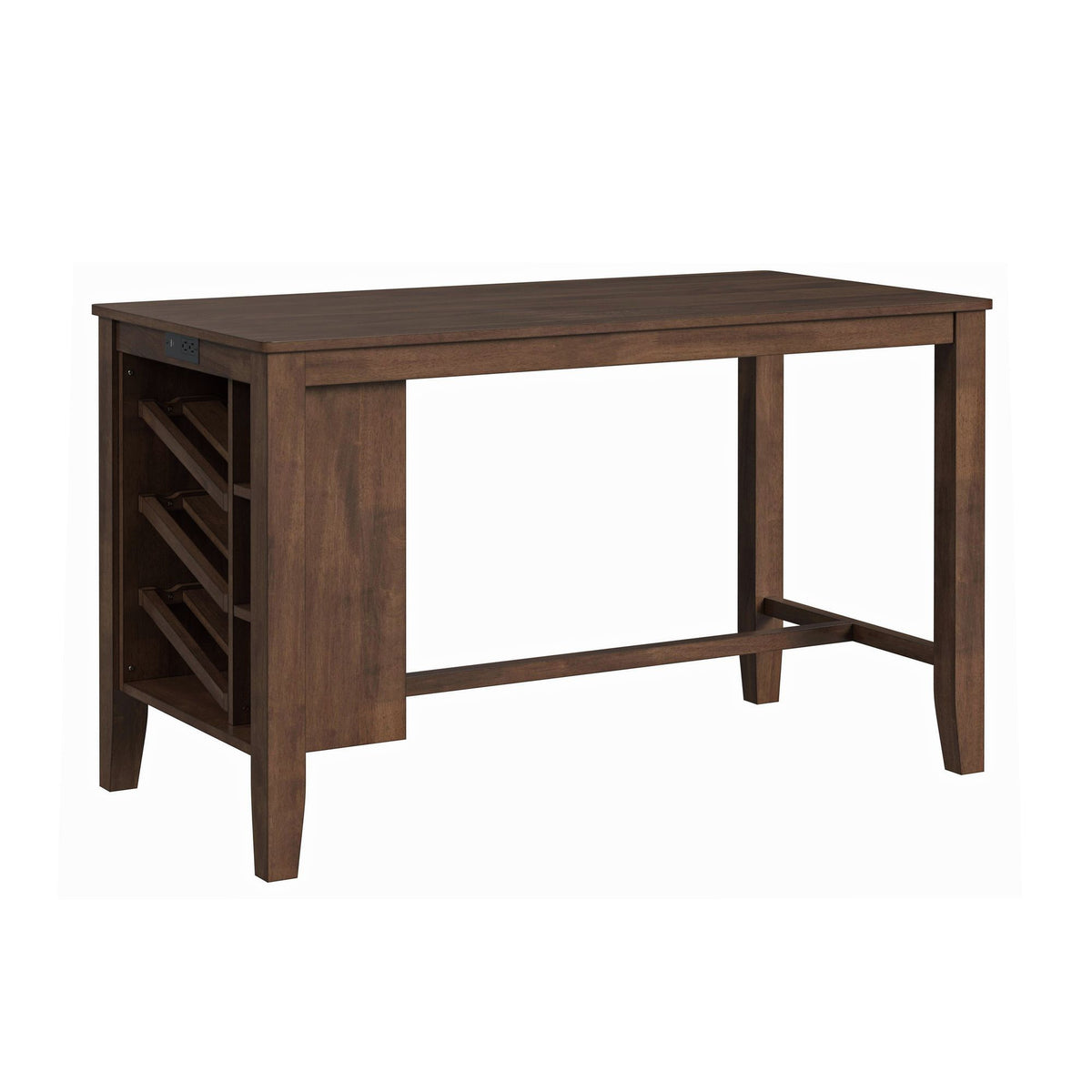 Santa Barbara Kitchen Island & 2 Counter Stools With Fabric in Walnut / Dark Gray by Elements International, view 8
