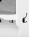 Hall Tree With 6 Hooks And Hinged Lid, Coat Hanger, Storage Bench, 3 In 1 Design