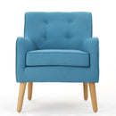 Modern Arm Chair With Tufted Back And Wooden Legs