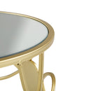 Modern Side Table With Mirror Top And Metal Frame - Gold / Clear
