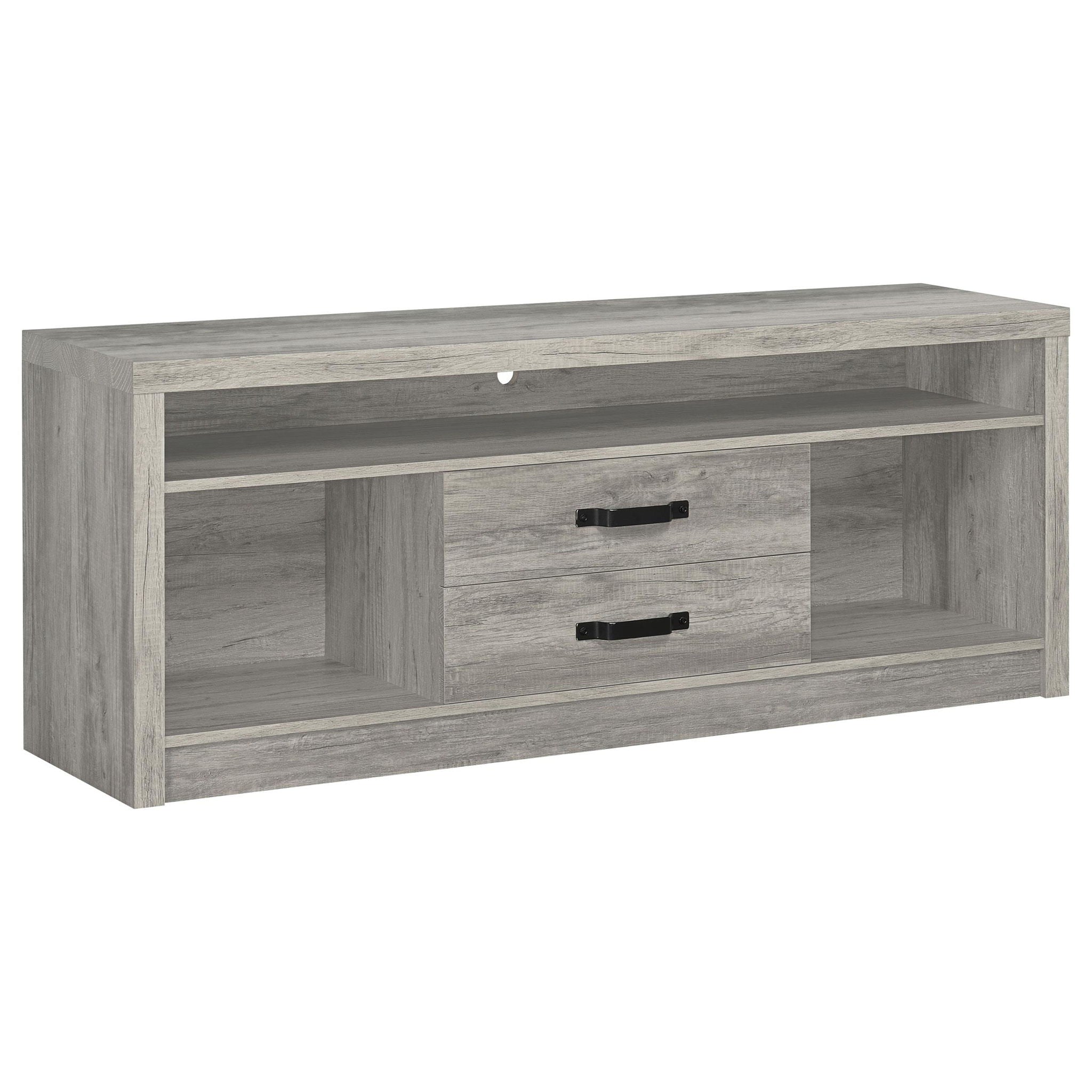 Burke 2-drawer Engineered Wood 59-inch TV Stand Grey Driftwood