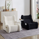 Bean Bag Chair With Armrests Oversized Comfy Beanbag Lounge Lazy Floor Sofa Accent Chair For Living Room - Black