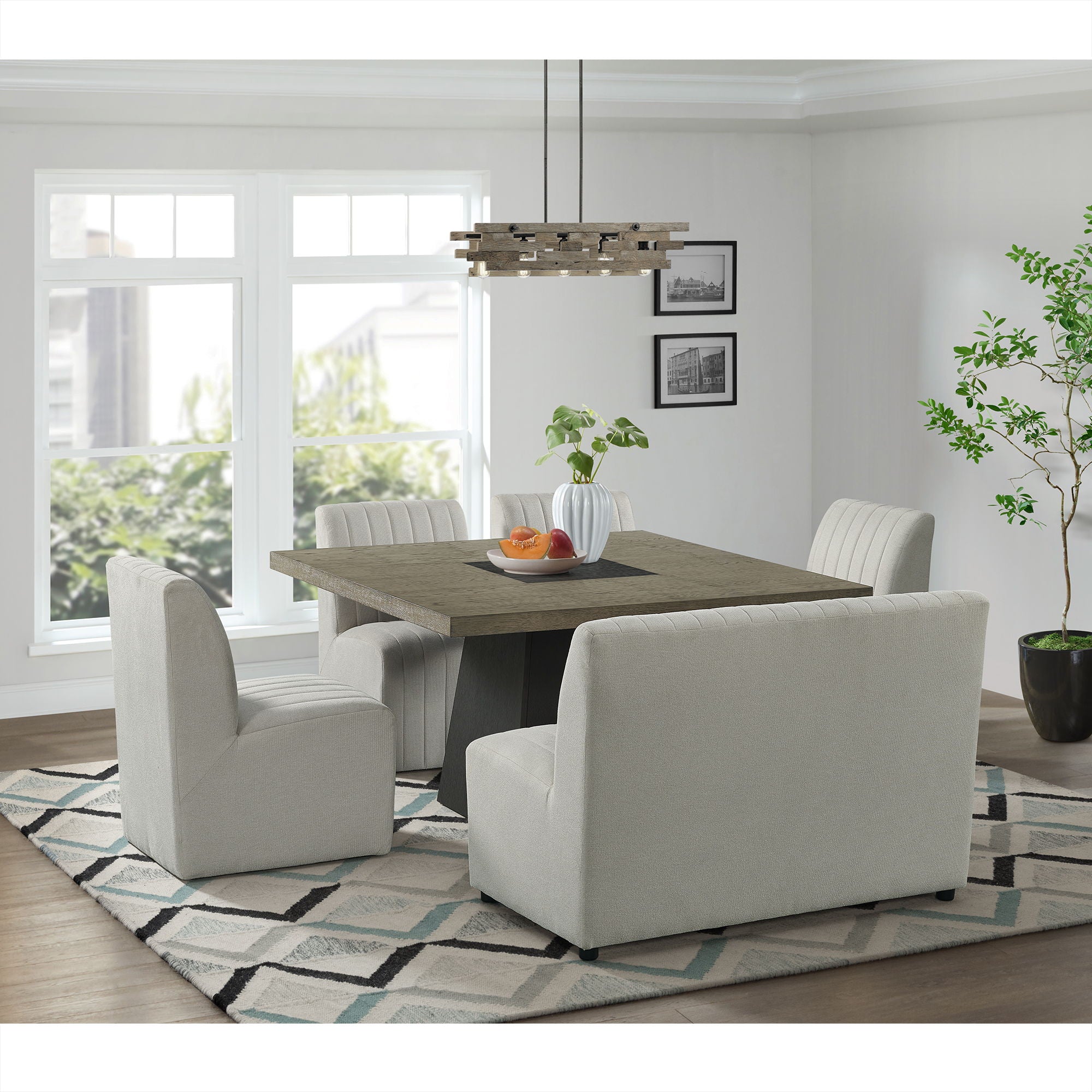 Jemma Standard Height Dining Set in Light Brown by Elements International, view 3