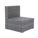 8 Piece Patio Sectional Wicker Rattan Outdoor Furniture Sof Set With One Storage Box Under Seat And Cushion Box - Gray / Black