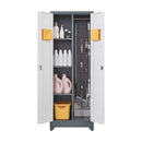 Metal Storage Cabinets, Cleaning Tool Cabinet With Locking Door, Tall Broom Tool Organizer And Storage, Large Storage Cabinet For Kitchen