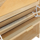 Shoe Storage Cabinet Rattan Shoe Storage Organizer With 2 Flip Drawers, A Storage Drawer And A Bench For Entryway, And Hallway - Light Brown