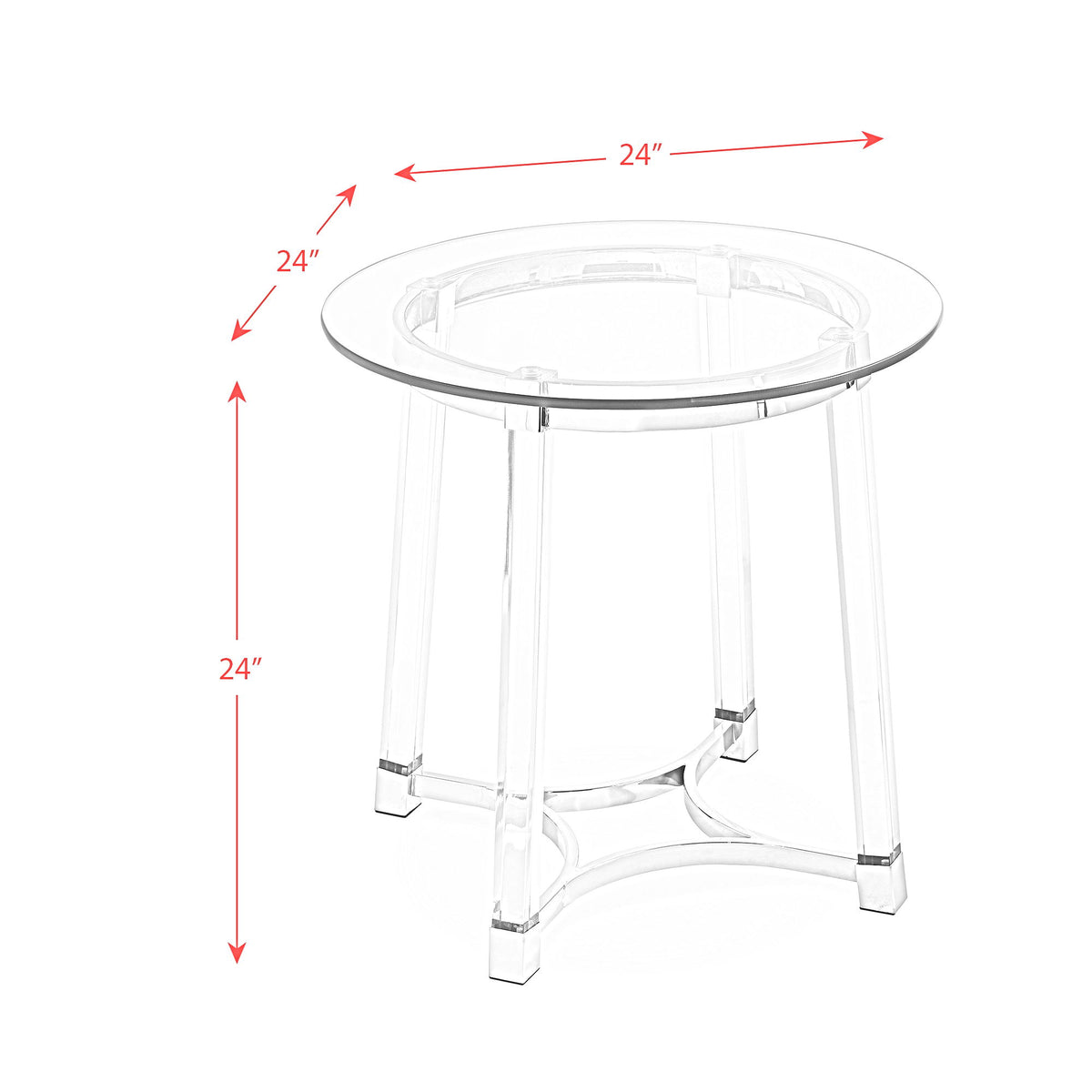 Lucinda 24.5" End Table in Chrome by Elements International, view 5