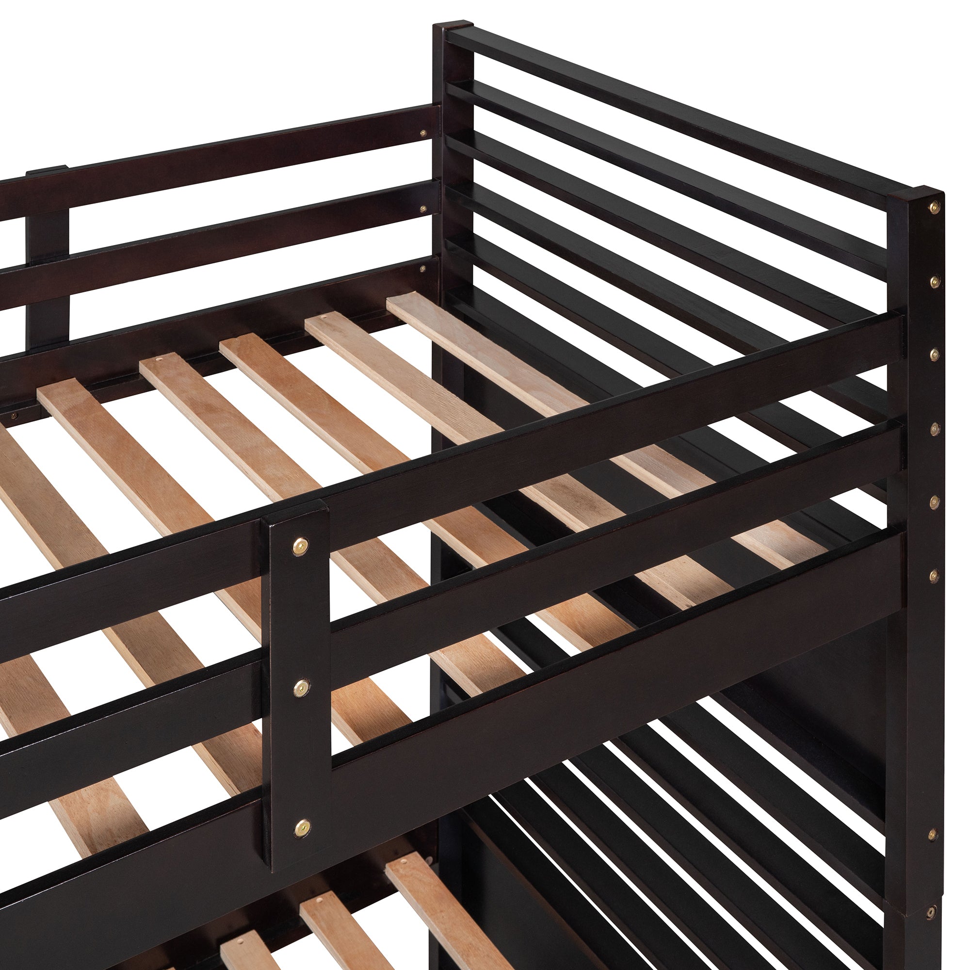 Twin over Twin Wood Bunk Bed with Two Drawers - Espresso - Atlantic Fine Furniture Melbourne FL