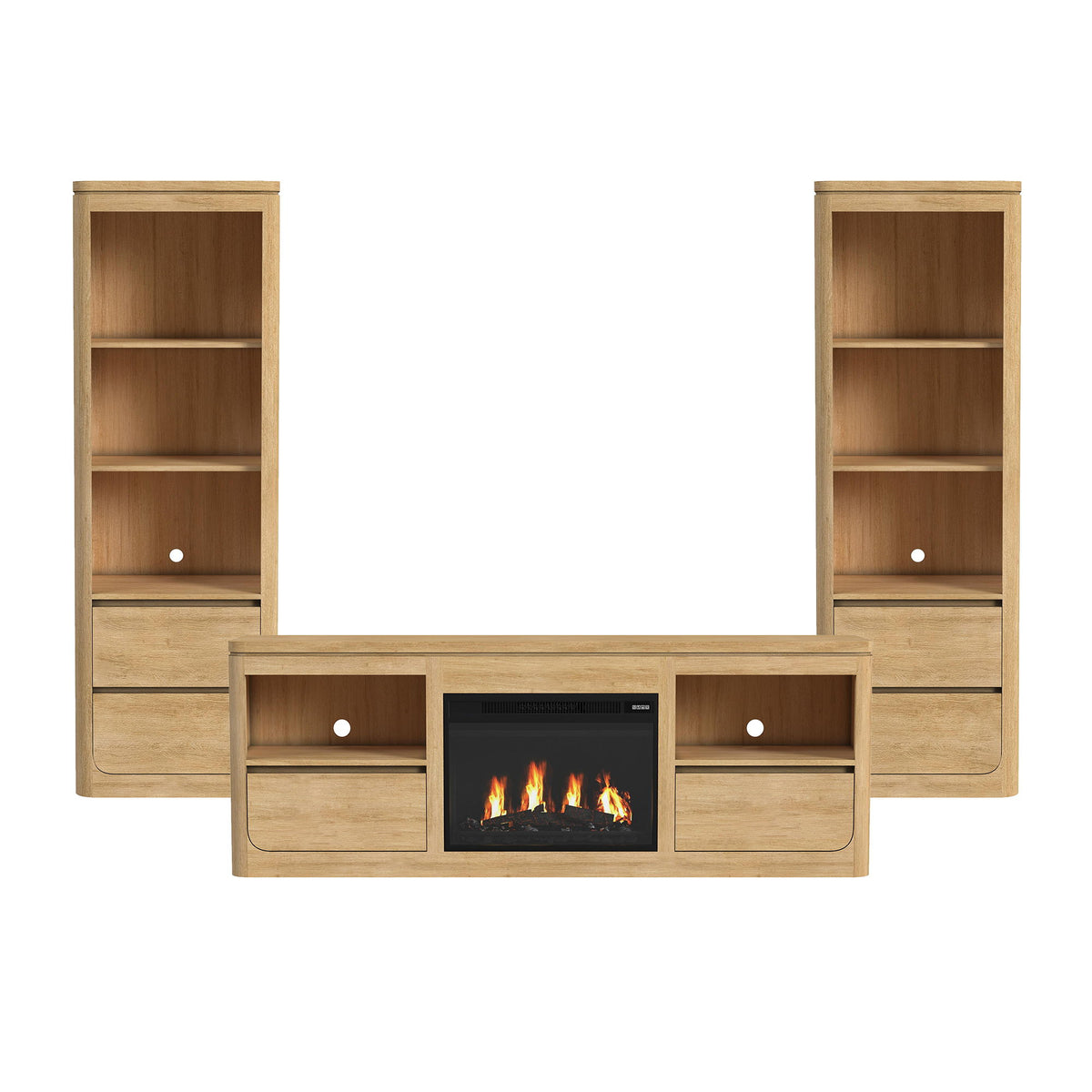Rosalie Entertainment Unit With 71" TV Console in Black by Elements International, view 3