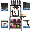 Heavy Duty 3D Printer Stand With Filament Storage Rack - Black