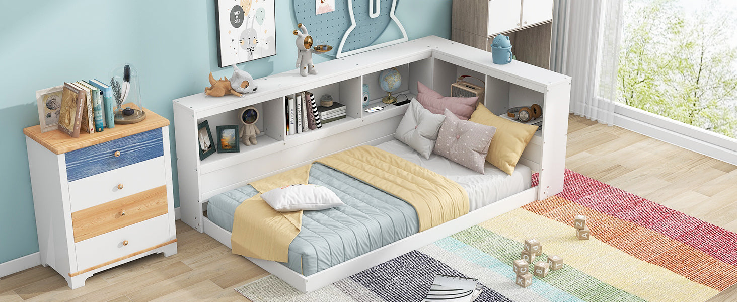 Wood Twin Size Daybed with Storage Cabinets and USB Ports, White - Atlantic Fine Furniture Melbourne FL