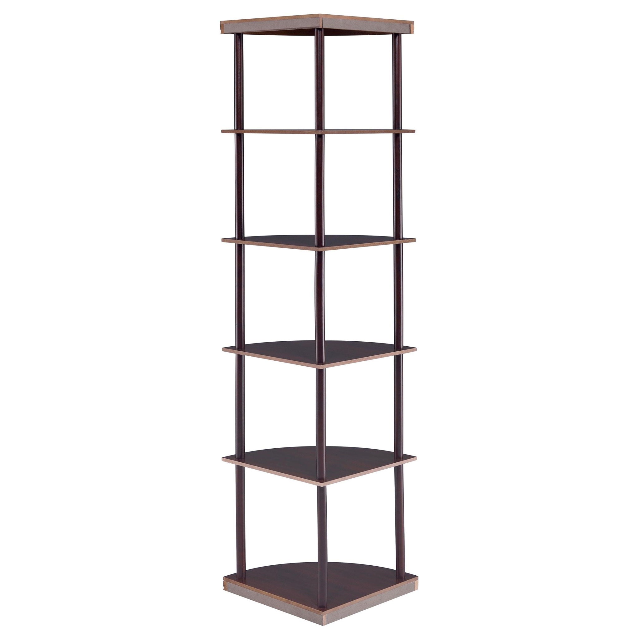 Bonwick 72-inch 5-shelf Corner Bookshelf Cappuccino