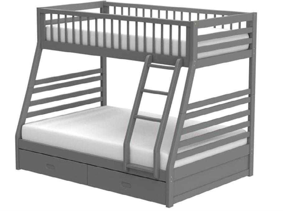 ACME Jason Bunk Bed (Twin/Full & Storage), Gray (1Set/2Ctn) 37840 - Atlantic Fine Furniture Melbourne FL