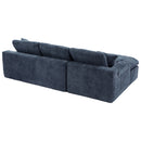 Cloud Sectional Sofa With Double Layer Cushion And Side Pockets, Free-Combined