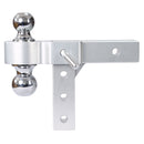Alu - Adjustable Trailer Drop Hitch With 2" Receiver, 6" Adjustable - Silver